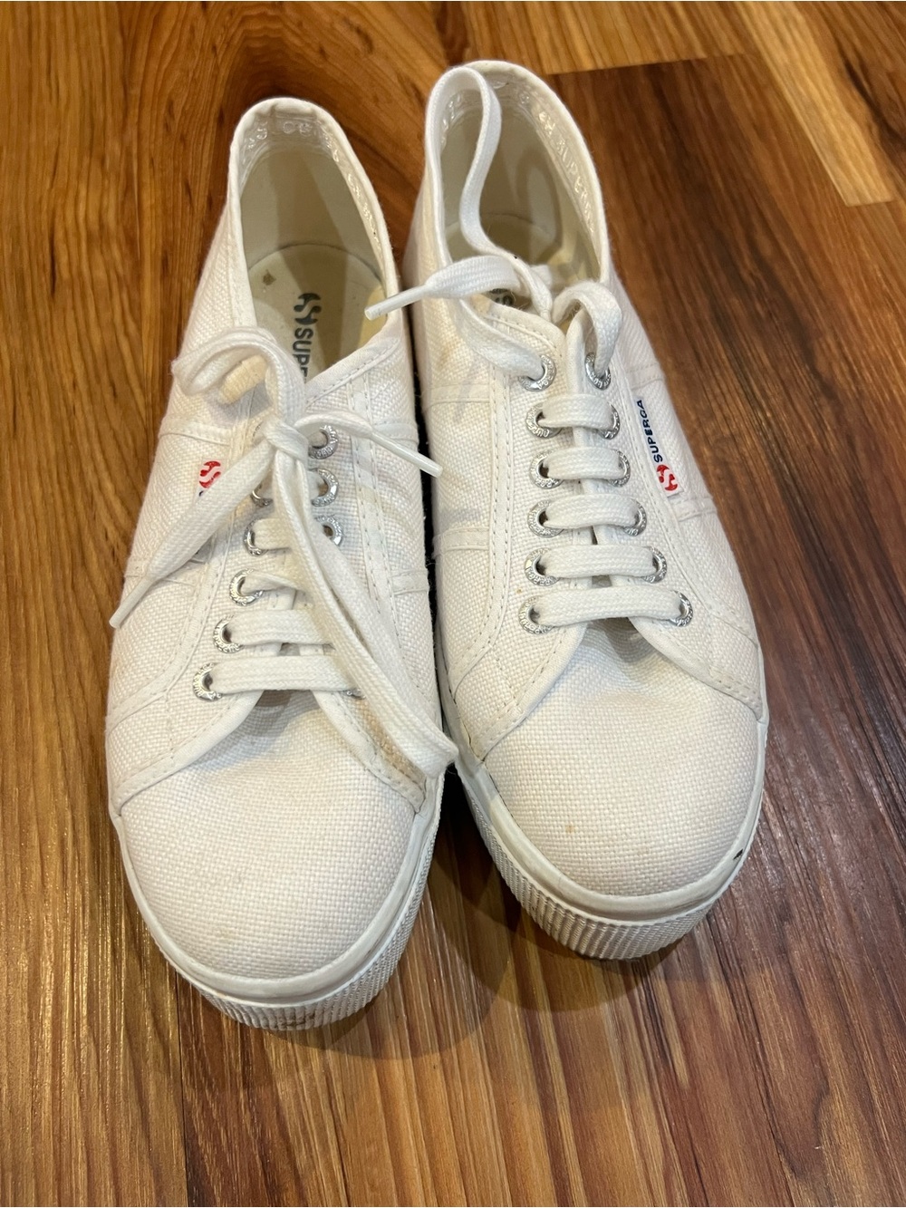 Superga White Low-Top Canvas Sneakers for Women